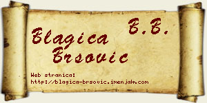 Blagica Bršović vizit kartica